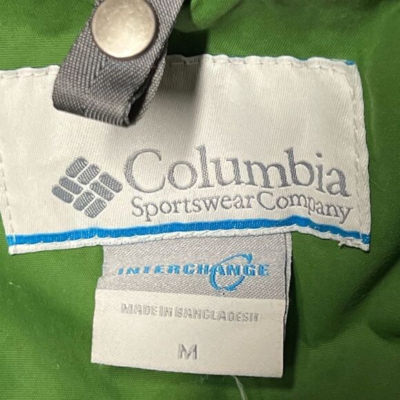 Columbia Mens Green Interchange Shell Water Resistant Jacket Sz M - Picture 6 of 7
